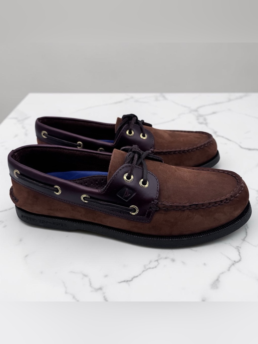 Sperry Top-Sider Authentic Original 2-Eye Boat Shoes Brown Leather Mens Size 9 M